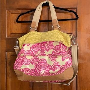 Fossil coated canvas and leather Key per tote